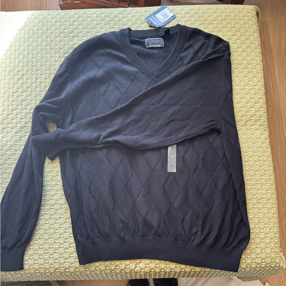 Greg Norman Collection Black V-Neck Sweater